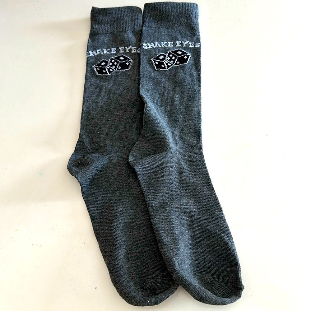 Pair of gray snake eyes crap dice 🎲 socks 🧦